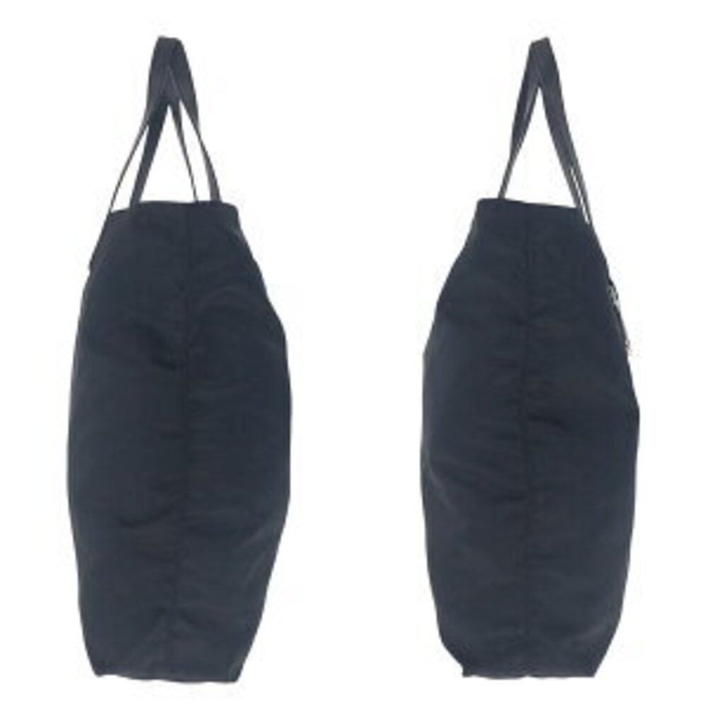 Prada nylon bag Tessuto black leather tote logo plate Saffiano triangular - Picture 5 of 10